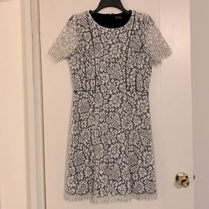 Jessica Simpson black and white lace fit & flare dress - New